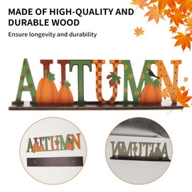 Wooden Thanksgiving Sign,Autumn Home Decor Fall Autumn Decorations Home Autumn Decor Wood Sign Fall Signs Thanksgiving Table Centrepieces Pumpkin Leaves Autumn Letter Festival Decor Harvest Party