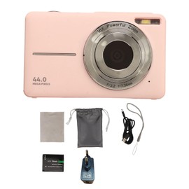 Digital Camera, 44MP 1080P HD 16X Digital Pocket Camera Autofocus Digital Camera with One Click for Teenagers and Children (Pink)