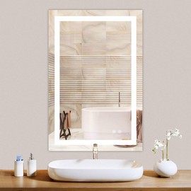 TETOTE 36 x 24 LED Bathroom Mirror LED Mirror Bathroom Decor Vanity Makeup Mirror Dimmable Anti-Fog Wall Mounted Bathroom Mirror with Lights