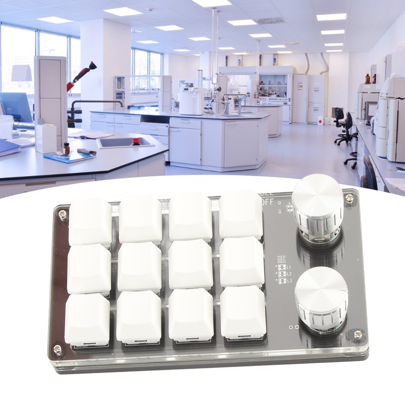 One Handed Macro Mechanical Keyboard 12 Key Multifunction DIY Programmable