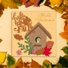 Autumn Fall House Cutting Dies, Squirrel Leaf Birds Flower Leaves