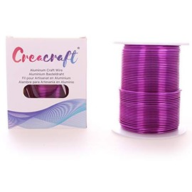 Creacraft Aluminium Jewellery Wire for Crafts, Modeling, Floristry (80 m, Purple, 1.35 mm)