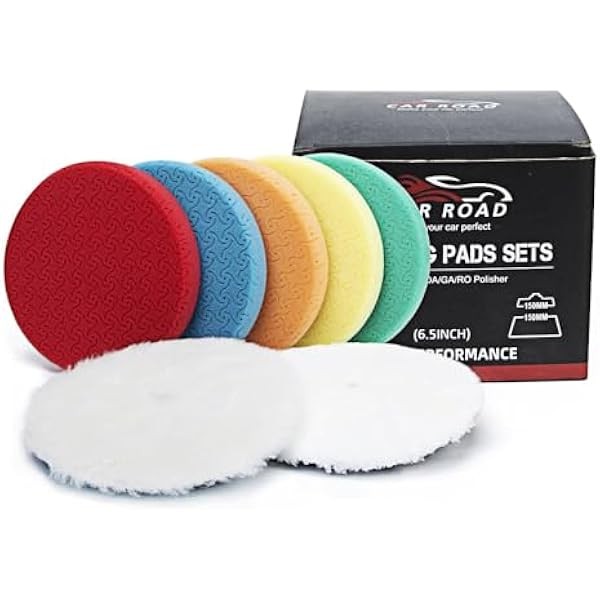 6" Buffing Polishing Pads,7Pcs 6.5 lnch Backing Plate,Compound Buffing Sponge