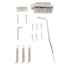 52.5mm Tremolo Bridge with Bar Zinc Alloy Vintage Electric Guitar Bridge Replacement for Fender Strat Style Guitars Silver