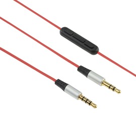 AGS Retail Ltd Compatible Replacement Headphone Cable for Skullcandy Aviator 2.0 – Red, 1.2 m Straight Audio Cable with Gold Plated Male Jacks, Inbuilt Mic, Remote | Audio Accessories