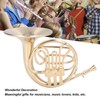 Miniature French Horn Decoration Brass Dollhouse Mini Musical Instrument Replica