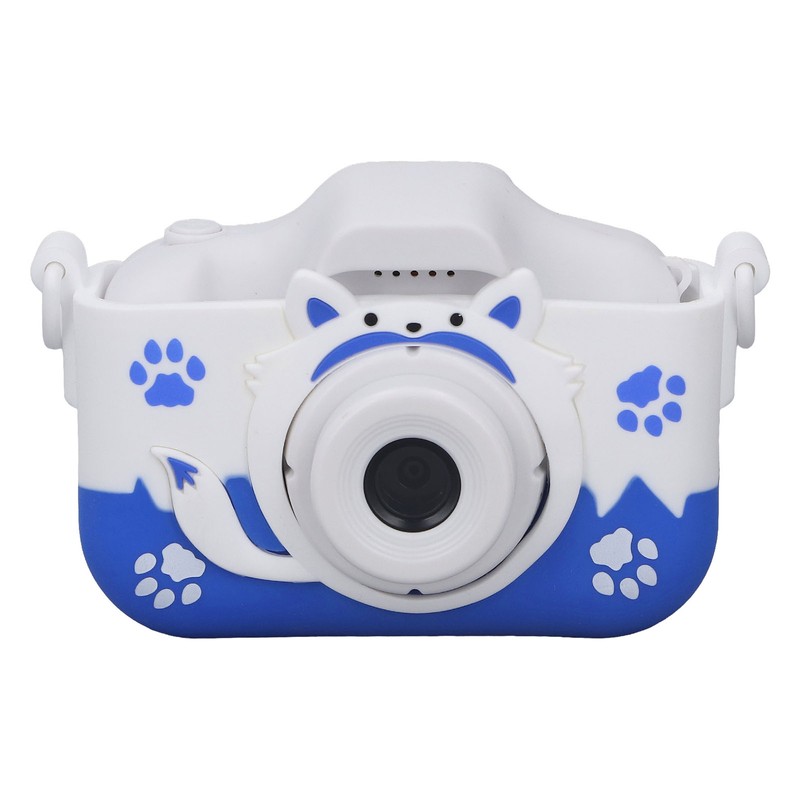Kids Camera Small Portable Blue Children's Cute Cartoon Fox Shape