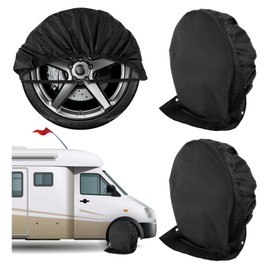 Set of 2 Wheel Covers for Motorhome 72.5 x 72.5 cm Tyre Cover Caravan Rim Protector Black Tyre Bags Tyre Cover Motorhome Tyre Bag Waterproof Protective Cover for Caravan Motorhome