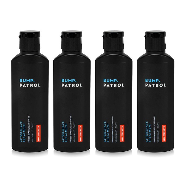 Bump Patrol Maximum Strength Aftershave Formula - After Shave Solution Eliminates Razor Bumps and Ingrown Hairs - 2 Ounces 4 Pack