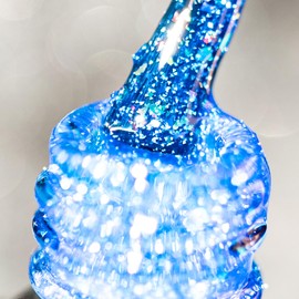 BURANO Holographic Gel Polish, Reflective Glitter Gel Polish 7.3ml UV LED Blue Glitter Gel Nail Polish for Home DIY, Diamond Gel Nail Polish Curing Required (YH20)