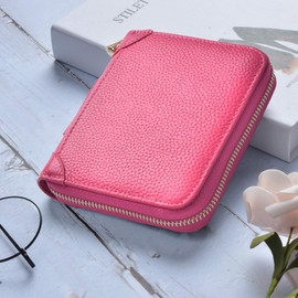 Easyoulife Womens Credit Card Holder Wallet Zip Leather Card Case RFID Blocking, Rose, medium, Credit Card Wallet