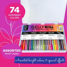 SAKURA Gelly Roll Gel Pens Gift Set, Smooth Gel Ink with Special Effects, 74 Pens