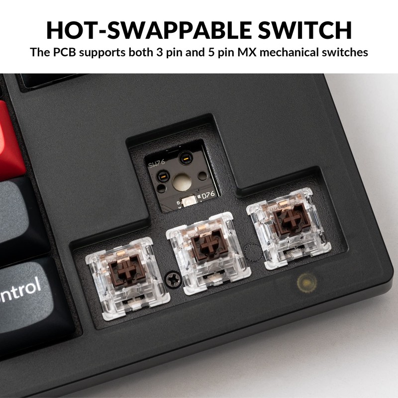 Keychron V3 Wired Custom Mechanical Keyboard, TKL Tenkeyless QMK/VIA Programmable