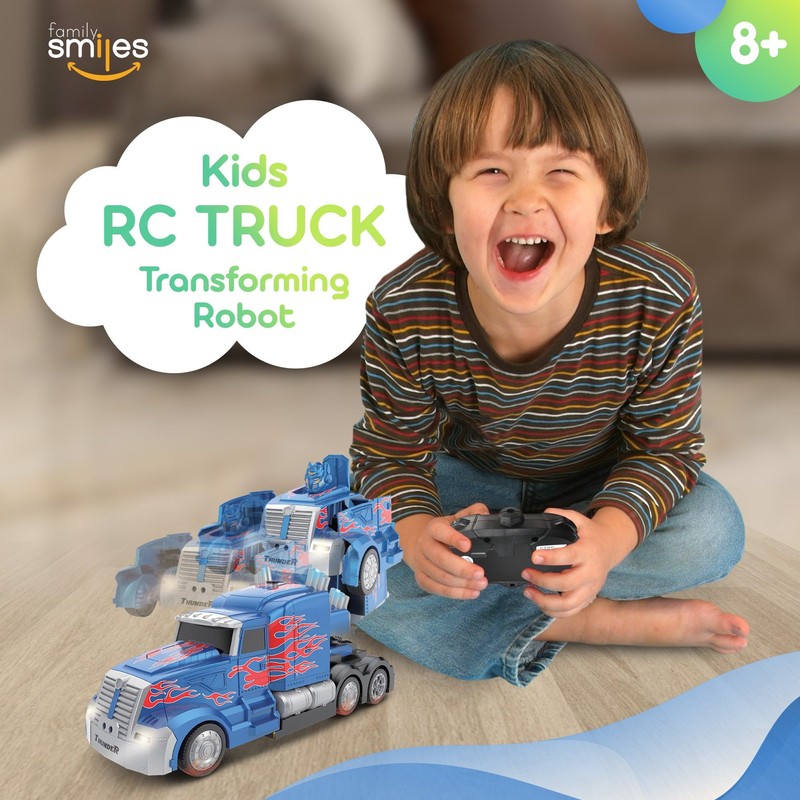 Family Smiles Kids Transforming Robot RC Truck Car Toys for
