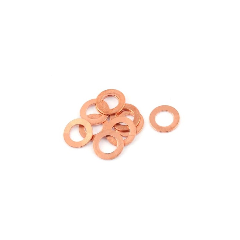 REPAIROCK uxcell10pcs 8mm x 14mm x 1mm Flat Ring Copper