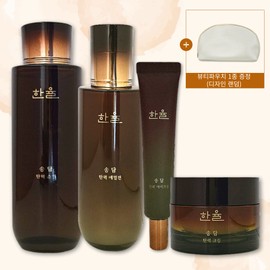 Hanyul Songdam Basic 4 Piece Set Skin + Emulsion + Cream + Eye Cream Random Beauty Pouch / 한율 송담 기초 4종 세트 스킨+에멀전+크림+아이크림 랜덤뷰티파우치