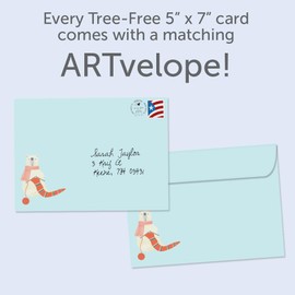 Tree-Free Greetings Holiday 2 Pack with Matching Envelopes, Eco Friendly, Made in USA, 100% Recycled Paper, 5 x 7, Warm Polar Bears (GT65807)