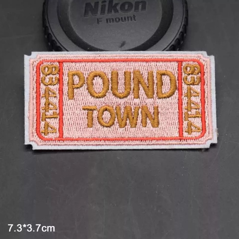Unbranded Pound town ticket funny patch iron on embroidered 3"