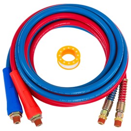 CheeMuii 15 FT Semi Truck Air Line Hose Assembly Rubber Air Brake Hoses With Flexible Grips & DOT Fittings for Truck Trailer Tractor - (Red & Blue Color-Coded)