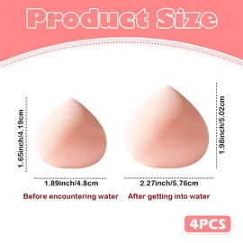 4pc Ultra-Soft Marshmallow Makeup Sponges - Expandable, Latex-Free Beauty Blenders for Flawless Liquid Foundation, Concealer Application & Powder Finishing