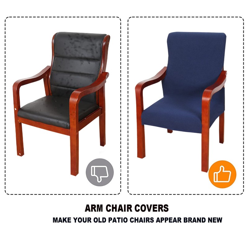 Deisy Dee Stretch Arm Chair Covers, Mid Century Chair Slipcovers,