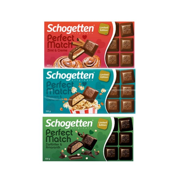 Schogetten German Chocolate Variety Limited Edition, Pack of 3 Bars