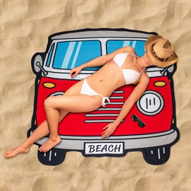 Balvi Beach beach towel or swimming pool towel. Retro and original design. Surf van design.