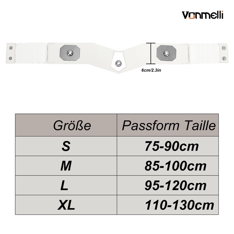 VOMELLI Wide Elastic Waist Belt Women's Vintage Stretch Belt Waist