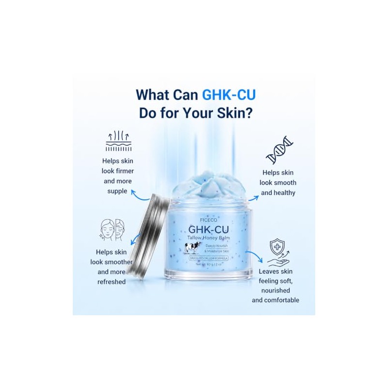 GHK-Cu Peptide Tallow and Honey Balm for Face Skin, 4