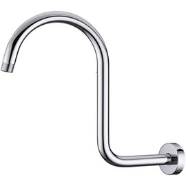 LSWYYP Shower Head Pipe Extension Arm with Flange,Stainless Steels S Shaped Shower Arm,10.5 Inch Long Shower Riser Shower Height Extender for Bathroom Accessory,Silver