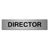 Aluminium Director Sign 22cm x 5cm Brushed Silver