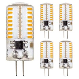 ZHENMING 110V- 130V G4 LED Bulb 120V Dimmable 3W(20W 30W Halogen Equivalent) Warm White 3000K Lamp (Cannot be Used at Low Voltage 12V) - Pack of 5