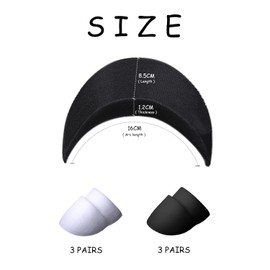 6 Pairs Foam Shoulder Pads Soft Shoulder Pads Foam Shoulder Pads for Sewing Suit Shoulder Pads Sewing Accessories for Jacket Shirt Coat Jackets (3 Pairs Black and 3 Pairs White)