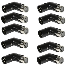 Milestock 10-Pcs 3-PIN XLR Angle Adapter Adjustable Male to Female, XLR 90 Degree, 4 Adjustable Angle Positions, XLR-90-Degree-10-Pcs