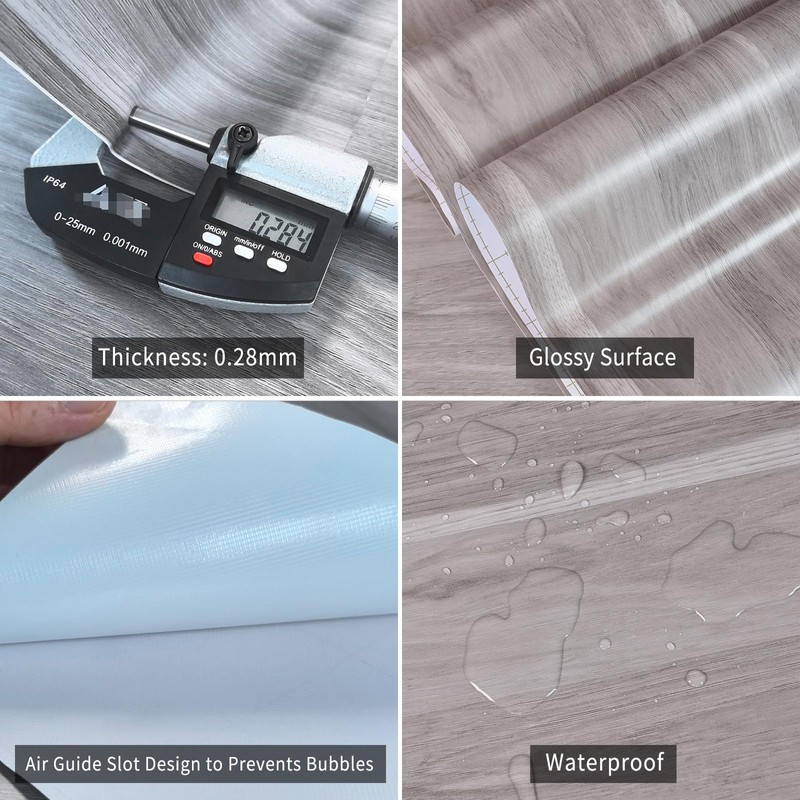 BOMENG Light Wood Contact Paper for Cabinets Wood Grain Vinyl