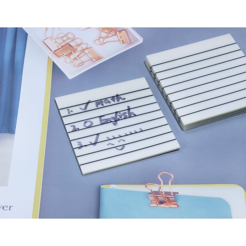 ONLYKXY 4 Pack Transparent Sticky Notes 7.6x7.6CM Self-Stick Book Tabs