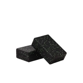 Actifoam Yoga Block Set of 2 Yoga Blocks Yoga Foam (Black + Green Medium Hard)