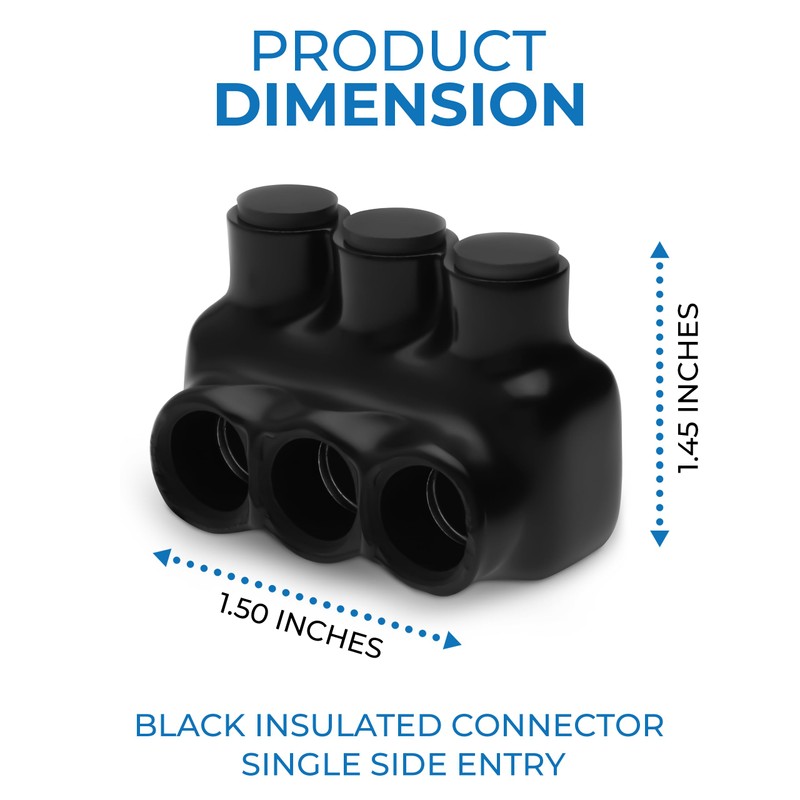 OHLECTRIC Insulated Wire Connector 3 Port Single Side Entry for