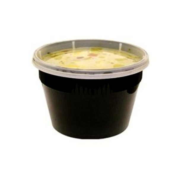 Pactiv 16 oz. Black (Pint Size) Plastic Freezer Food Storage