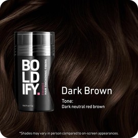 BOLDIFY Hair Thickening Fibers - Fill In Thinning and Fine Hair for an Instantly Fuller, Thicker Look - 14 Shades for Women & Men:_Dark Brown_56 g