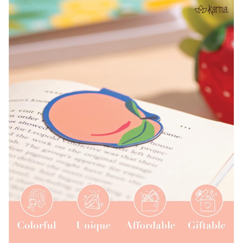 Karma, Magnetic Bookmarks Set of 3, Cute Bookmarks for Women,