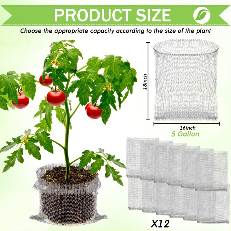 SEEWEY 12 Pcs, 5 Gallon Spring Plant Root Guard Baskets