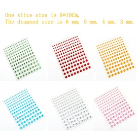 SAHENITEANA 6 Hojas De Gemas De Maquillaje Pegatinas De Piedras Preciosas Pegatinas De Pegatinas De Cristal Para El Cuerpo Diamantes De Imitación Para La Cara Accesorios (Mezclar colores - 6 Hojas)