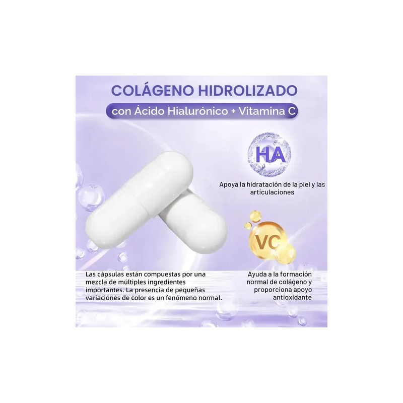 Colageno Hidrolizado Acido Hialuronico 120 Cápsulas Sabor