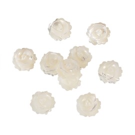 Airssory 10 Pcs Natural White Shell Loose Double-Sided Flower Rose Mother of Pearl Shell Beads Strands for DIY Necklace Bracelet Earrings Jewellery Making - 10x4mm