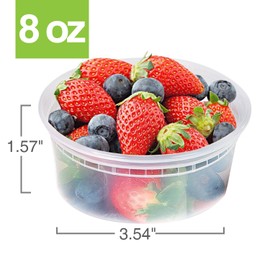 [8 oz. -24 Pack] Glotoch 1 Cup Soup Containers with Lids, Eco-Friendly Plastic Take Out Bowls, Microwave, Freezer & Dishwasher Safe, BPA-Free