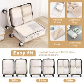 Gemtte Suitcase Organiser Set, 13 Pieces, Waterproof Packing Cubes, Multifunctional Travel Packing Cubes, Suitcase Organiser, Packing Bags for Suitcases, Travel Organiser Set with Clothes Bags (Black)