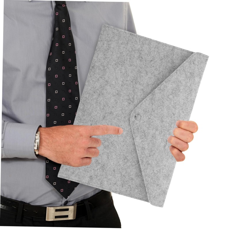 Ciieeo Felt Document Carrier Bag Button Closure Lightweight File Folder