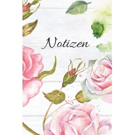 Notizen: Blanko Rosa Rot Floral Design Heft für Aufzeichnungen Lettering Handschrift | Kreatives Geschenk für Kinder und Erwachsene | Frauen Männer Freundinnen und Kollegen