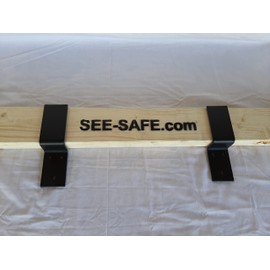 See-Safe 2" Steel Wide Open Bar Door Security Lock Z Brackets Fits 2x4 Board 1 Pair Stopper Jammer Barricade